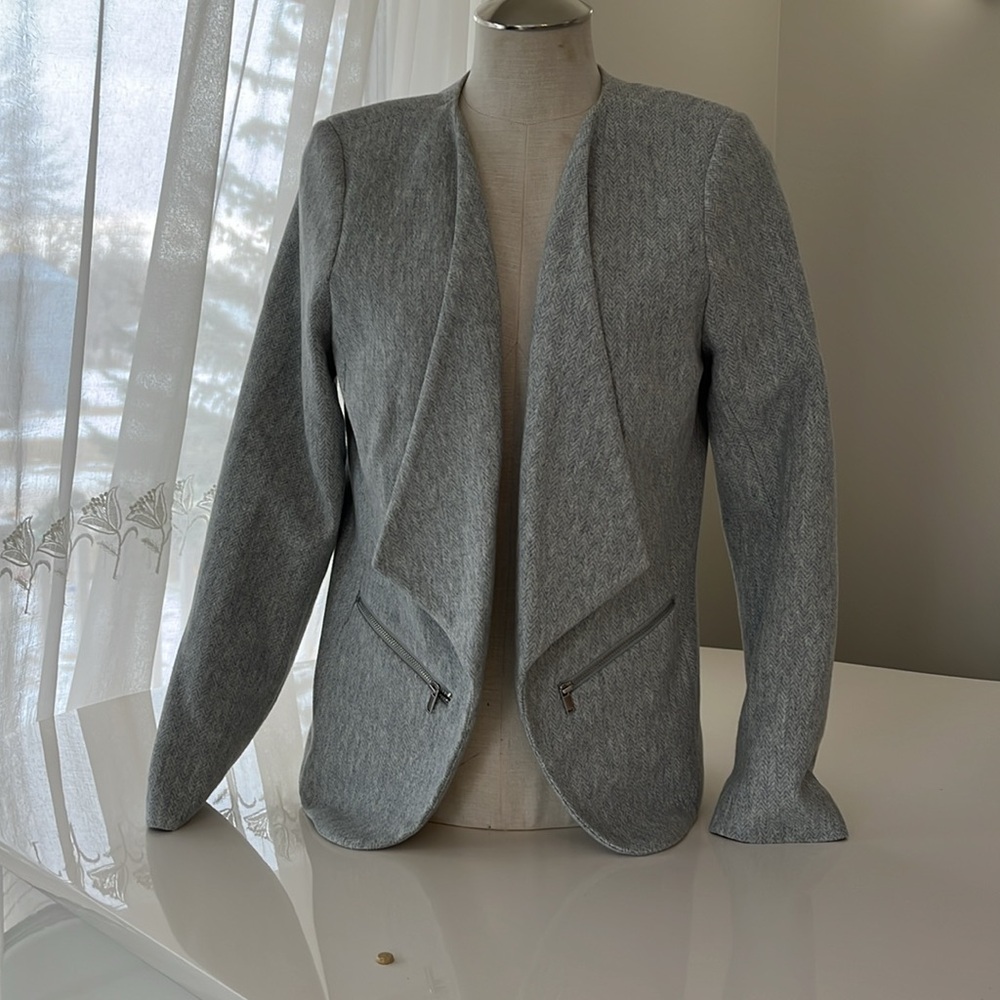 Reitman’s chevron cotton blend open blazer size 12